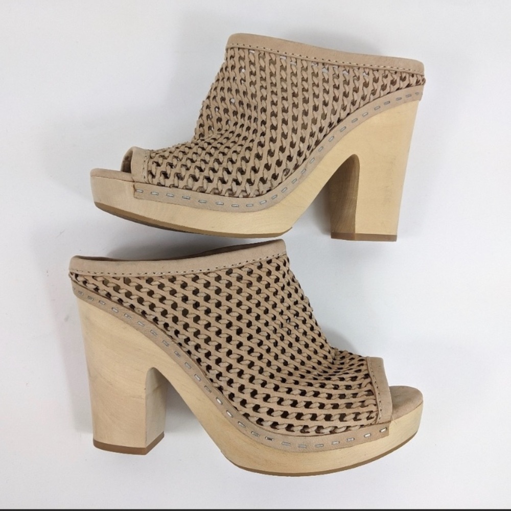 Dolce Vita Perforated Slip On Peep Toe Heels
